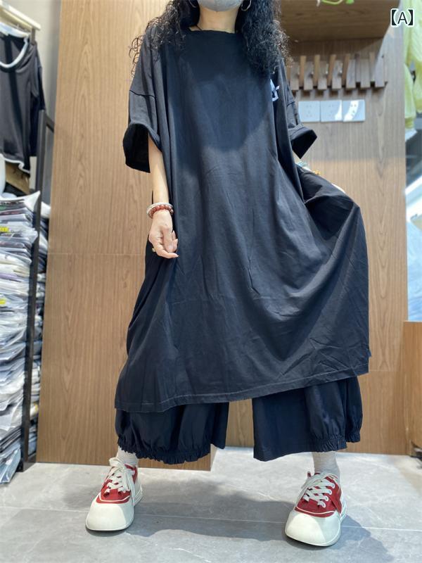 レディース Tシャツワンピ 半袖 シンプル カジュアル おしゃれ スタイリッシュ きれいめ 女性 エスニック ファッション 夏
