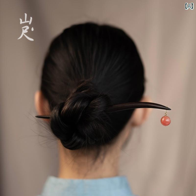 かんざし レディース ヘアアクセサリー 大人式 ジュエリー ヘアピン 木製 モダン チャイナ風 ロッキング 髪飾り ワンポイント ネックレス