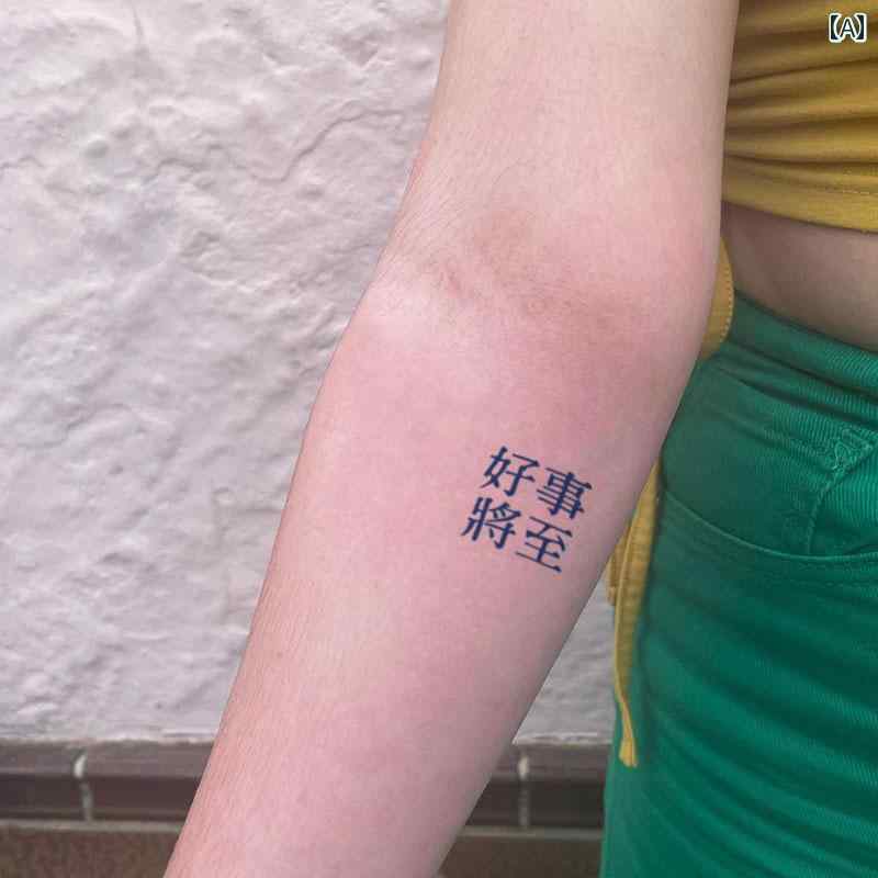 タトゥーシール 中国 四字熟語 デザイン ボディアート ファッション ワンポイント タトゥーシート 転写シート 2週間 消える 防水 ウォータープルーフ 植物エキス 肌に優しい ナチュラル