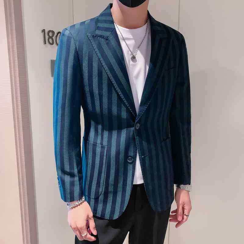 テーラード 上衣 メンズ 烏兎 成人男性服 韓国 心地好い 縞模様 上衣 ズボン下 限りない 仕掛ける シングル前胸部 ミドルバックスリット 平ったい色つや 商行為 労働者階級 スポーツジャケット アウター か細い相応う フォーマル