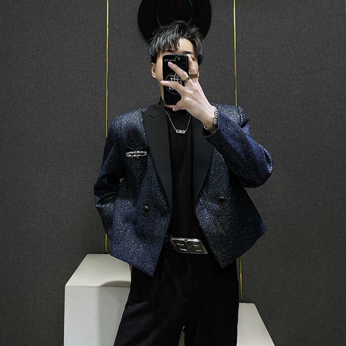 ジャケット スタイリッシュ メンズ ジャケット 春秋 ハイエンド ショート 韓国 カジュアル アウター シンプル おしゃれ シック モノトーン｜ラ・グラーヌ