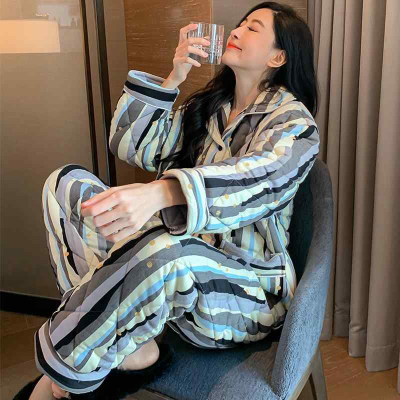 パジャマ ルームウェア レディース 婦人服 女性用 部屋着 かわいい おしゃれ リラックス 冬 厚手 キルティング ホーム 秋冬 暖かい セットアップ