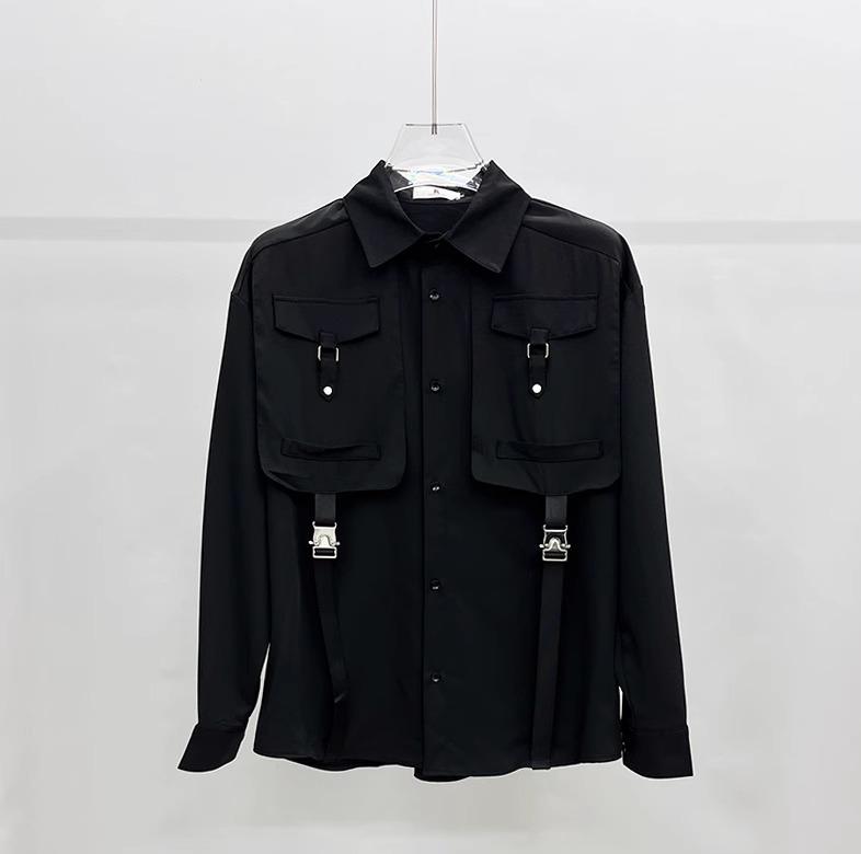 メンズ トップス シャツ 韓国 ロック ベルト 装飾付き アジャスター ポケット 個性 デザイン ステージ 衣装 紳士 カジュアル シンプル 黒 ブラック モダン シック コーデ 5,627円