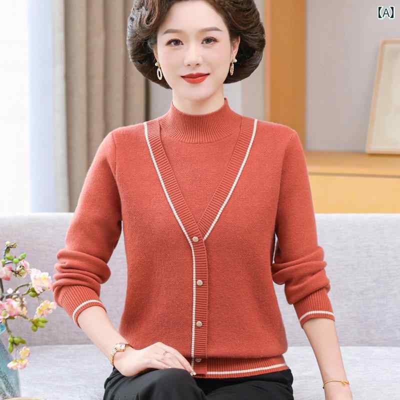 婦人服 セットアップ カジュアル レディース セーター ニット エレガンス 上品 トップス おしゃれ パンツ ズボン セット シンプル 冬 重ね着風 暖かい 厚手