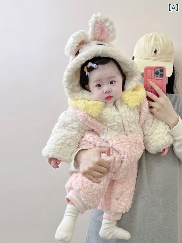 ベビー服 ロンパース オールインワン フード付き ジャンプスーツ フリース 裏起毛 暖かい 秋冬 かわいい キュート ギフト ベビー用品｜ラ・グラーヌ 6,499円