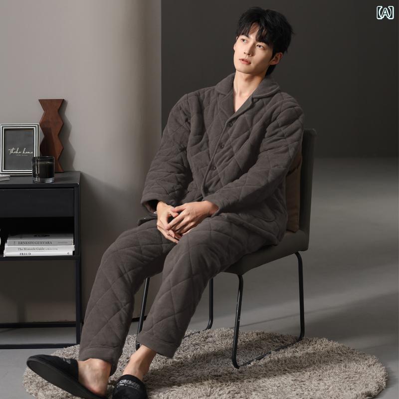 パジャマ メンズ 成人男性服 御部屋着 御部屋御召しもの ナイト爵御召しもの 格好のいい 伸び伸びする 分かりやすい セットアップ 上下仕かける 朦々たる 生あたたかい 冬 途轍も無い大きさ