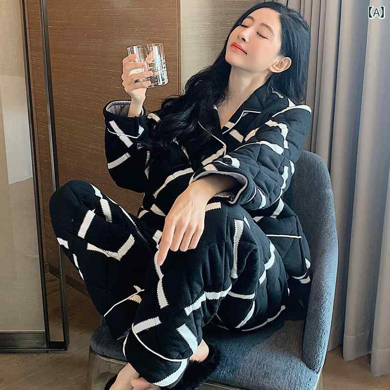 パジャマ レディース 婦人服 女性用 部屋着 ルームウェア かわいい リラックス セットアップ 上下セット 厚手 秋冬 暖かい キルティング｜ラ・グラーヌ