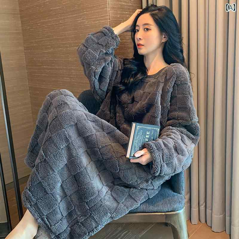 御部屋化粧着 レディース お上さん服 お上さん用 パジャマ 御部屋着 衣裳 御部屋お召しもの 愛くるしい 格好のいい 伸び伸びする 朦々たる 秋冬 介護ホーム