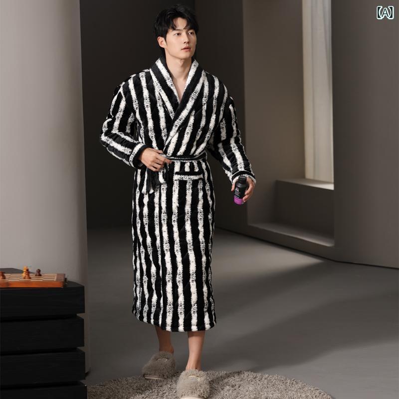 パジャマ メンズ 紳士服 部屋着 ルームウェア ナイトウェア おしゃれ 冬 キルティング ラグジュアリー 厚手 高級感 ローブ ホームウェア 羽織り ガウン|ラ・グラーヌ
