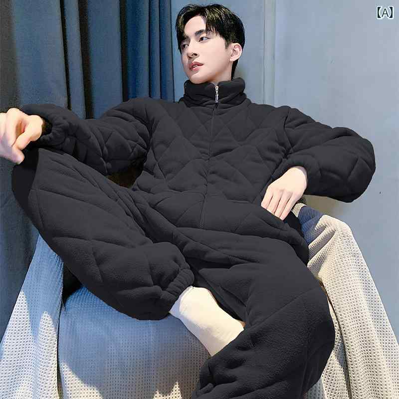 パジャマ ルームウェア メンズ 紳士服 部屋着 ナイトウェア おしゃれ リラックス セットアップ 上下セット モダン 厚手 暖かい 冬 キルティング｜ラ・グラーヌ