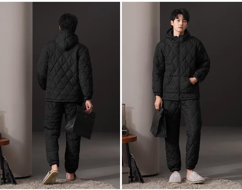 パジャマ ルームウェア メンズ 紳士服 部屋着 ナイトウェア おしゃれ リラックス セットアップ カジュアル 上下セット 冬 厚手 暖かい