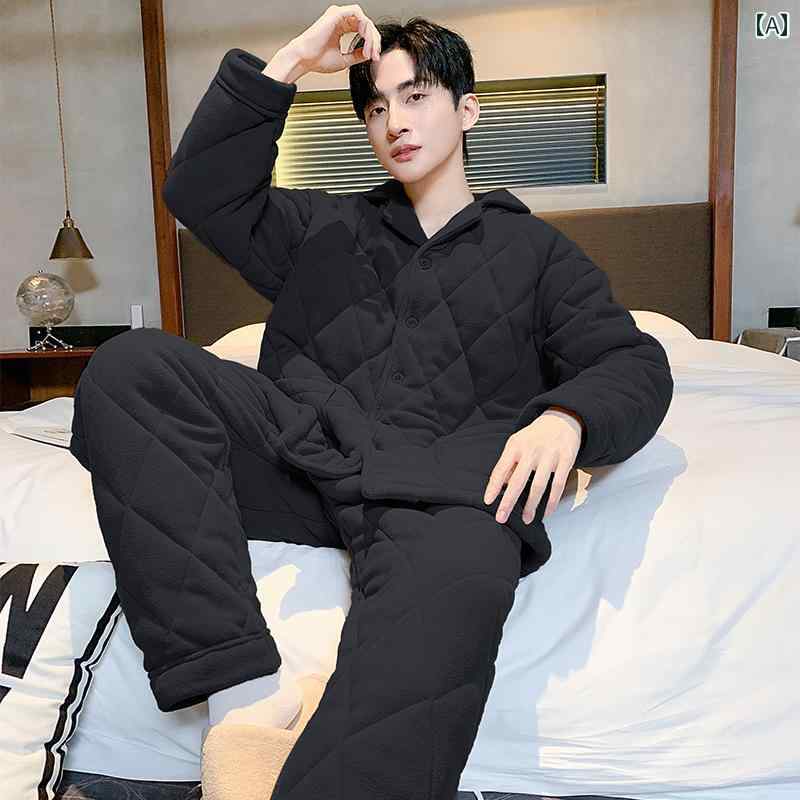 パジャマ メンズ 成人男性服 御部屋着 御部屋御召しもの 格好のいい 格好のいい 伸び伸びする セットアップ 上下仕かける 朦々たる 生あたたかい 冬 キルティング 途轍も無い大きさ