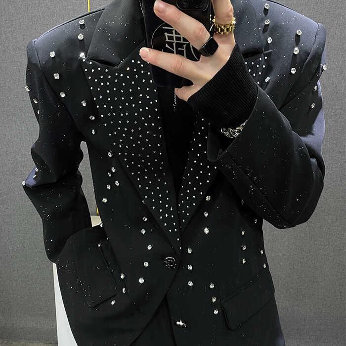 ジャケット メンズ フォーマル ラインストーン パーティー ホスト シングルブレスト 春秋 男性用 おしゃれ トレンディ ファッショナブル ラグジュアリー|ラ・グラーヌ