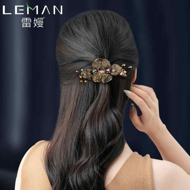 ヘアアクセサリー 髪飾り ヘアピン レトロ フラワークリップ 頭飾り トップ クリップ スプリング クリップ ハーフアップ ヘッド バンド 飾り