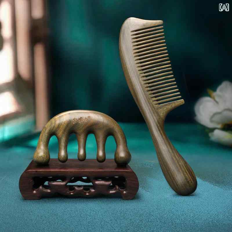 櫛 コーム 母の日ギフト ヘアケア ロングヘアコーム 家庭用 マッサージ 広目コーム ヘッド コンパクト 帯電防止 ハンドコーム ナチュラル 粗品用 レトロ