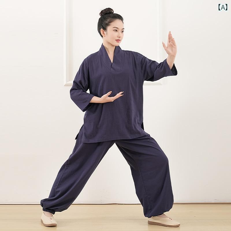 禅服 ユニ一発やる 男女兼用 トップス プルオーバー ズボン下 ボトムス 瀬戸もの風 レトロ 唐装 仏教 思い入れる セットアップ 背広 夏