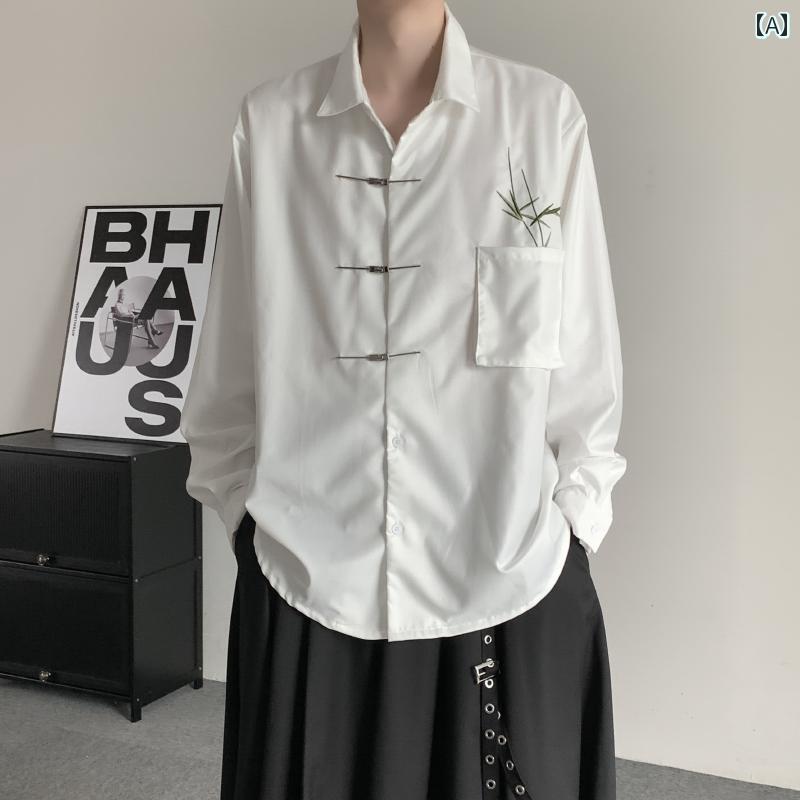 メンズ チャイナテイスト プルオーバー 中華服 中国 服 流行り物 心地よい 普段着 レトロ ゆったり 成人男性 気が大きい大きさ 春