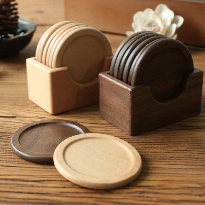 ティートレイ コースター 断熱 茶 断熱 カップ 滑りにくい ソーサー シンプル おしゃれ 木製 和風 日常生活 ケース
