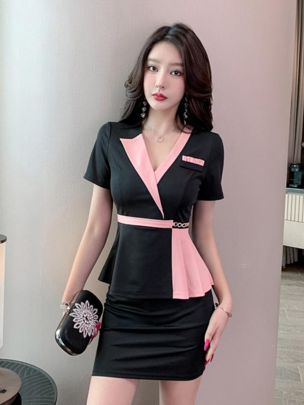 ナイトクラブ フットマッサージ エステシャン スーツ 健康 美容 サロン 制服 女性 スリム マッサージ 半袖 スーツ seifuku