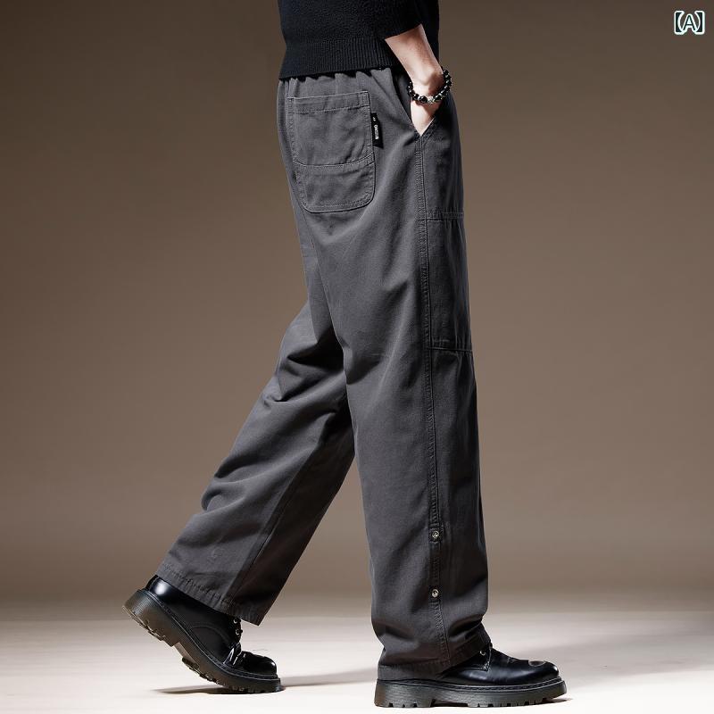 メンズ パンツ カジュアルパンツ ストレートパンツ 大きいサイズ ゆったり 春秋 ベーシック 汎用 シンプル ワーク レジャー 休日 デイリー
