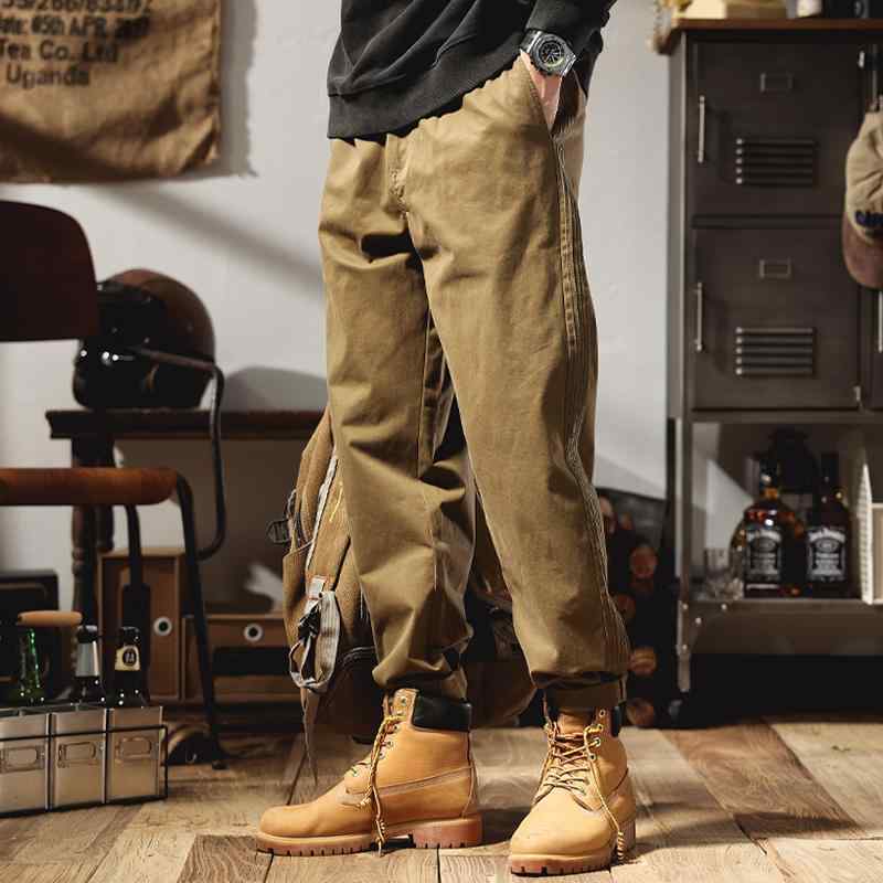 メンズ アメリカ レトロ ファッション ストレート レッグ メンズカジュアル パンツ ゆったり 春 スポーツ カーキ 作業 アウトドア パンツ 伸縮性 ロング ファッション
