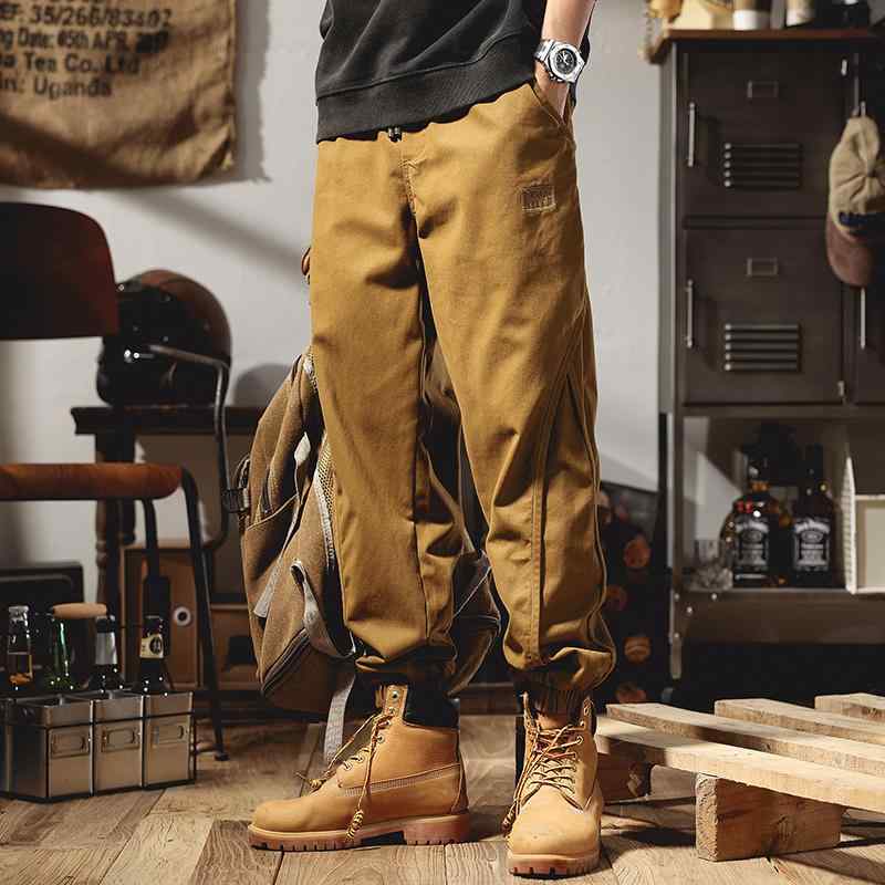 メンズ アメリカン レトロ ワークウェア パンツ 男性用 春 ゆったり 大きいサイズ カジュアル パンツ 春秋 レギンス パンツ 男性用 オールシーズン ファッション