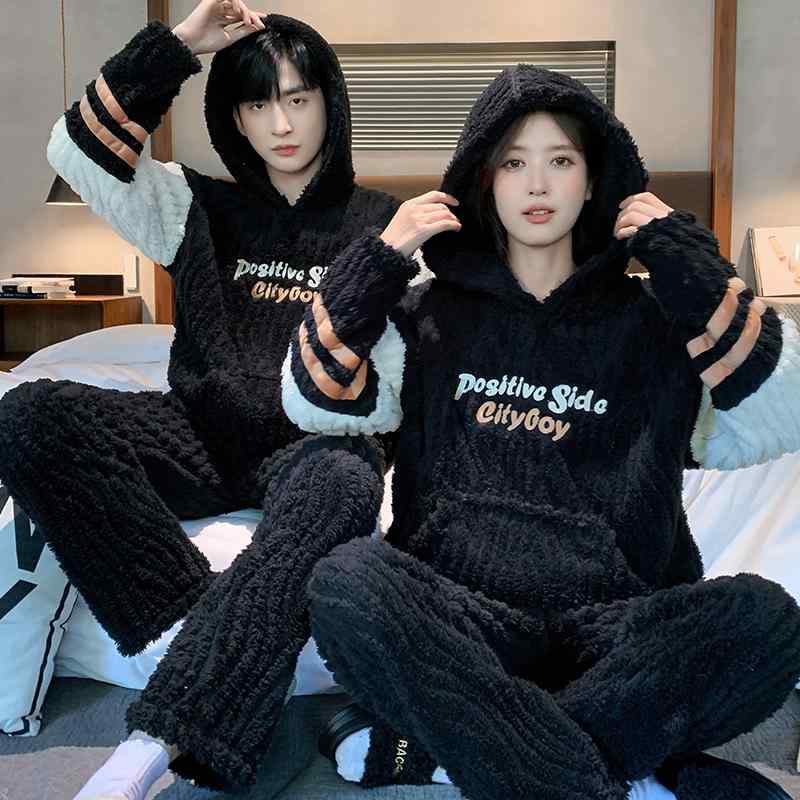 パジャマ 部屋着 ルームウェア レディース メンズ ペア カップル かわいい おしゃれ リラックス セットアップ 上下セット 秋冬 厚手 高級感 ホーム