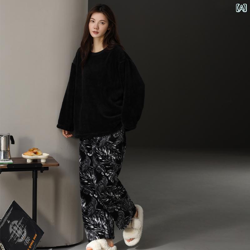 パジャマ お座敷着 お座敷お召しもの レディース 亭主もち服 亭主もち用 愛くるしげ かっこ良い 伸び伸びする 心地好い セットアップ 上下仕掛ける 秋冬 朦々たる 韓国 介護ホーム メンズファッション-その他