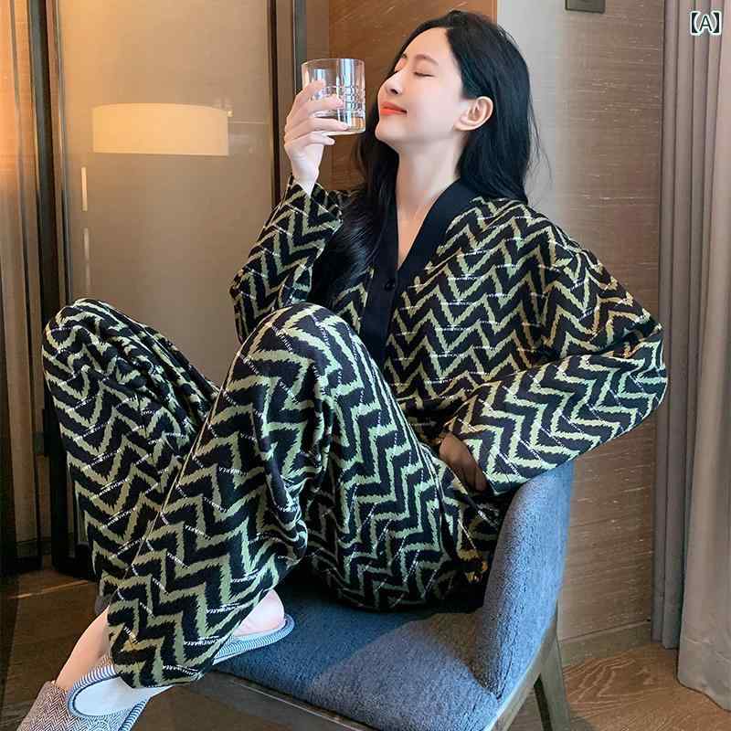 パジャマ レディース 婦人服 女性用 部屋着 ルームウェア かわいい カジュアル リラックス セットアップ 上下セット 春秋 長袖 高級感 大きいサイズ