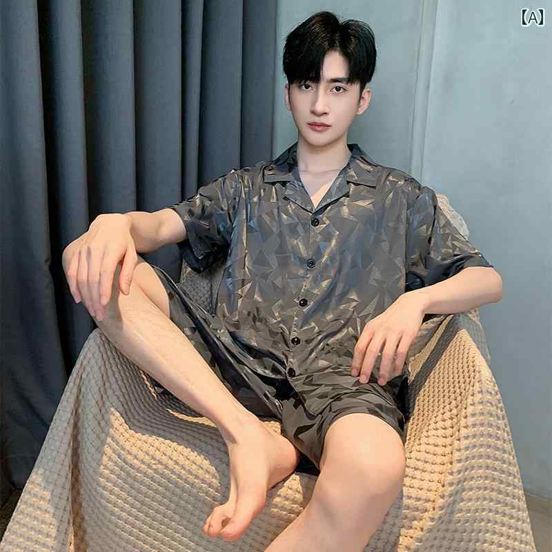 パジャマ お座敷着 お座敷お召しもの メンズ 成人男性服 ナイト爵お召しもの 窈窕たる かっこ良い 伸び伸びする セットアップ 上下仕掛ける 夏 半袖 薄っぺら 介護ホーム メンズファッション-その他