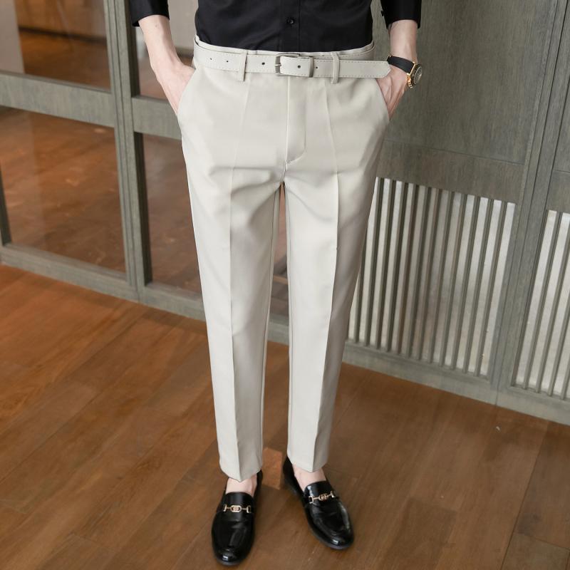 スラックス メンズ パンツ ズボン おしゃれ ビジネス ストレート ドレープ 春夏 カジュアル ベルト付き シンプル ファッション 男性 紳士 ロング スリムフィット