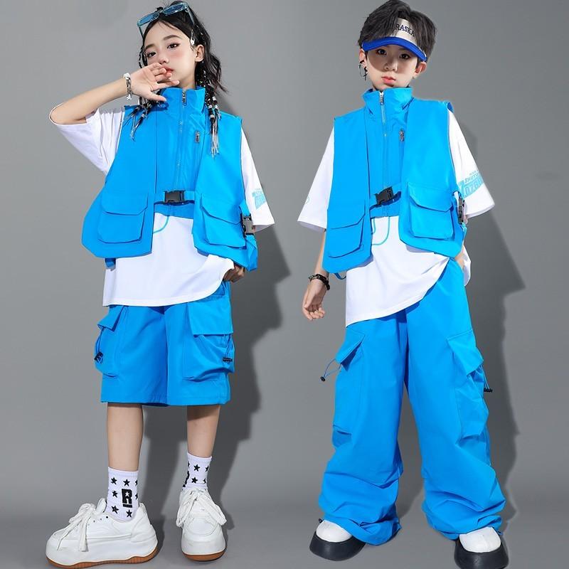 子供服 セットアップ ストリート ダンス 衣装 ステージ パフォーマンス 服 ヒップホップ ベスト 男の子 女の子 カジュアル