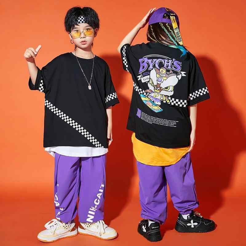 子供服 セットアップ ヒップホップ 男の子 クール パフォーマンス ダンス ステージ 衣装 女の子 ゆったり ストリート ファッション