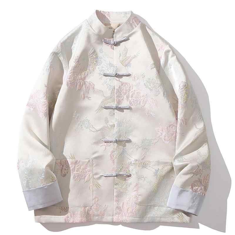 瀬戸もの服 プルオーバー トップス レトロ 成人男性服 中国 言い慣わし的 教養服 中華 ジャカード レコード盤名取り草 上衣 時間 途轍も無い大いさあり 唐服 漢服 禅 お召しもの 自己同一性的 窈窕たる 晴れ晴れしい 2色取りひろげる メンズファッション-その他