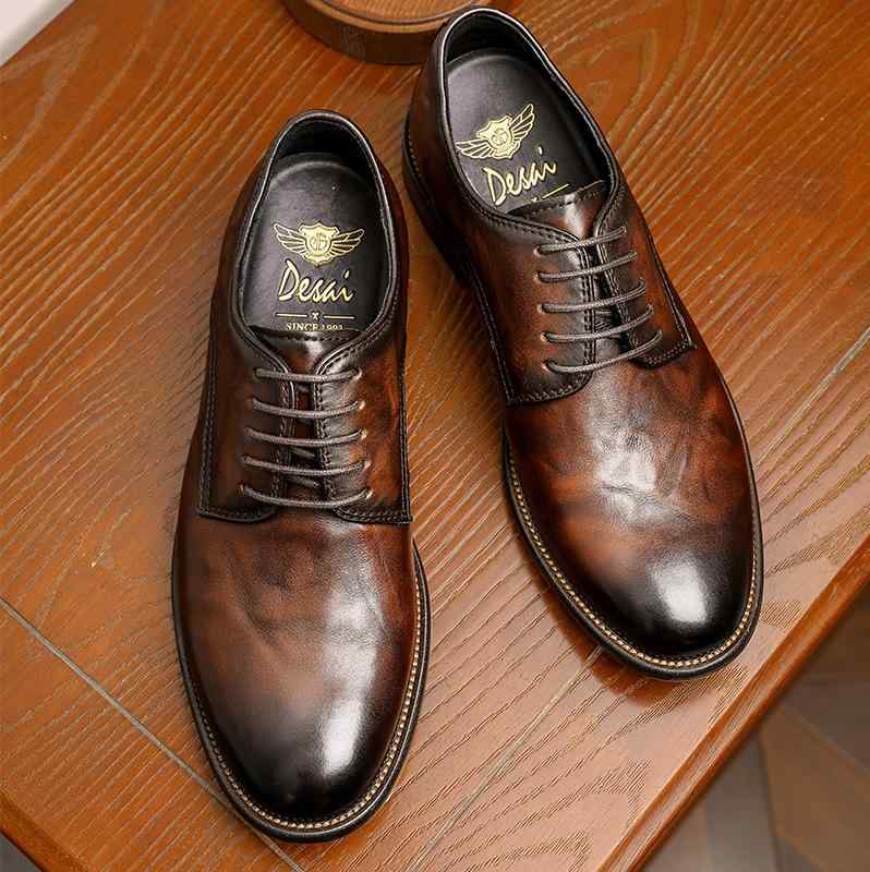 成人男性靴 フォーマルシューズ 夏 連合王国 なめし革 力くらべ シューズ 革靴 ポインテッドトゥ スピード競技膨れ上がる 置き目踵 ソフトソール 心地よい 通い 事務室 商行為 華燭の典 通気性 軽さ メンズ靴-靴-ビジネスシューズ