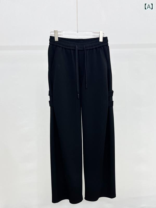 メンズ パンツ 紳士服 ボトムス ズボン パンツ スタイリッシュ モダン モード シンプル カジュアル 韓国 黒 ミニマル ストレート スポーティー