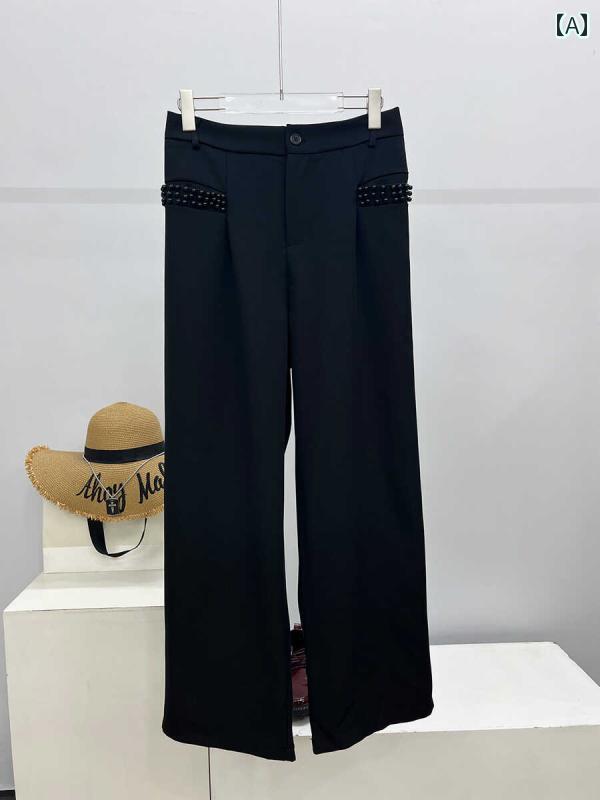 スラックス カジュアル ボトムス ズボン パンツ スタイリッシュ モダン モード シンプル 春夏秋 クール スタッズ