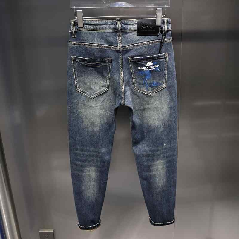 メンズ デニム ジーパン ユーズド産業 引っ切り無いデニム ウォッシュ産業 ジーンズズボン下 年月 伸ばすことデニム か細い填まる 置き目酉の方角