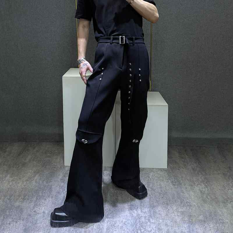 スラックス カジュアル メンズ 紳士服 ボトムス ズボン パンツ スタイリッシュ モダン モード シンプル 高級感 ブラック ストレート