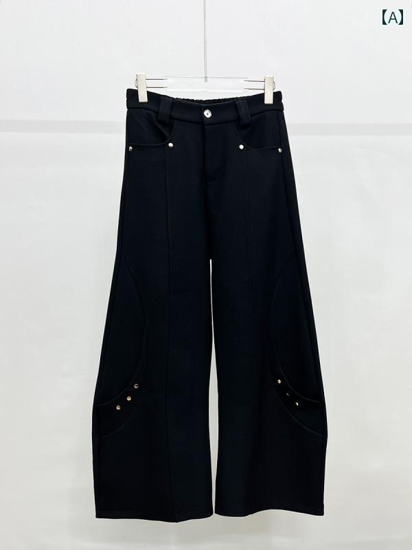 スラックス メンズ 紳士服 ボトムス ズボン パンツ スタイリッシュ モダン シック モード シンプル カジュアル 高級感 ブラック