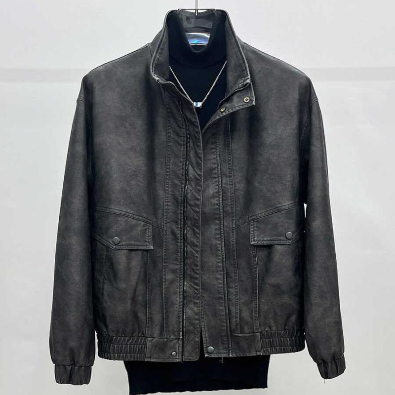 ジャケット 上着 メンズ おしゃれ ファッション 春秋 アメリカン レトロ カジュアル スタンドカラー ライダース シンプル クラシック モダン スタイリッシュ｜ラ・グラーヌ