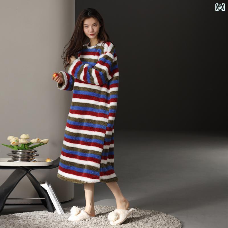 パジャマ ネグリジェ レディース 婦人服 女性用 部屋着 ルームウェア かわいい おしゃれ リラックス ワンピース 秋冬 厚手 暖かい ホーム