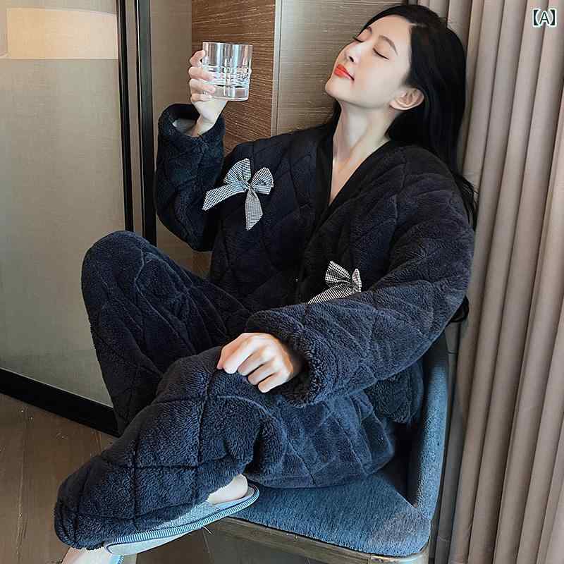 パジャマ 部屋着 レディース 婦人服 女性用 ルームウェア かわいい おしゃれ リラックス セットアップ 上下セット 秋冬 キルト 厚手 産後