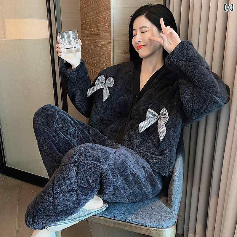 パジャマ 御部屋着 御部屋御召しもの レディース 御上さん服 御上さん用 可愛らしい 格好のいい 伸び伸びする セットアップ 上下仕かける 秋冬 防寒 朦々たる 介護ホーム