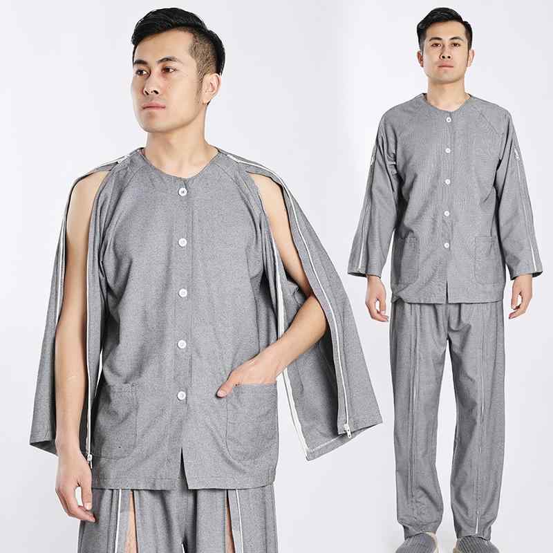 介護 パジャマ 春秋 ジッパー 着脱簡単 病院用 麻痺 寝たきり 高齢者 家庭用 リハビリ ルームウェア ナイトウェア 看護 シニア 障害者