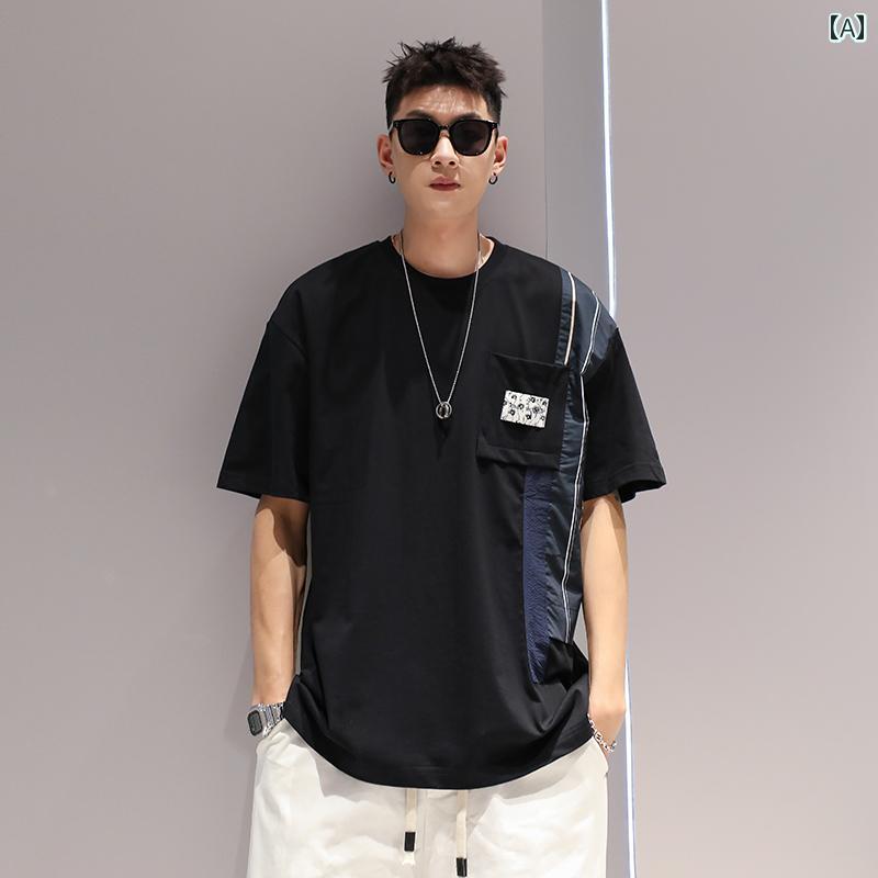 オーバーサイズ 半袖 Tシャツ メンズ 夏 トップス 韓国 カジュアル ストリート おしゃれ かっこいい 着やすい 動きやすい 快適 イベント フェス レジャー アウトドア ダンス 衣装 パフォーマンス