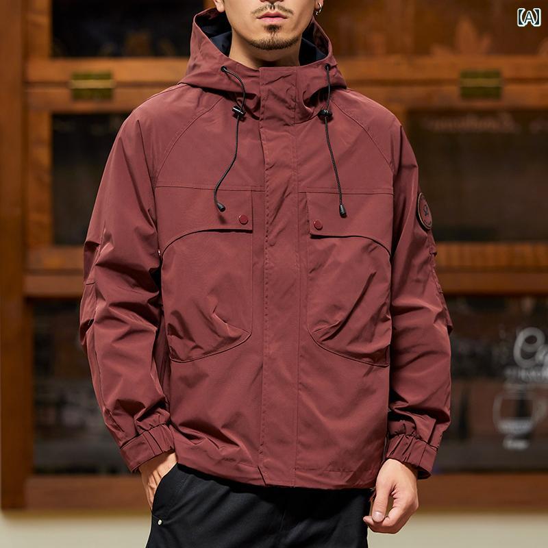 マウンテン ジャケット 綿 厚手 ジャケット フード付き メンズ 秋冬 暖かい 衣類 アウトドア スポーツ 登山 防水 耐久性 アウター カジュアル|ラ・グラーヌ