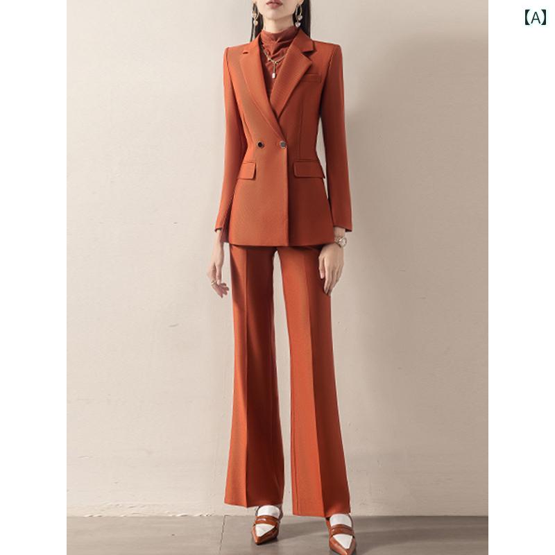 レディース スーツ セットアップ オフィス コンサル 広報 ツーピース ブレザー 高級感 英国風 仕事 制服 作業服 カジュアル スタイリッシュ