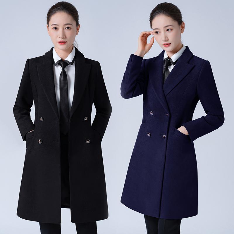 楽天市場】レディース ロングコート ウール混紡 ネイビーブルー 紺青