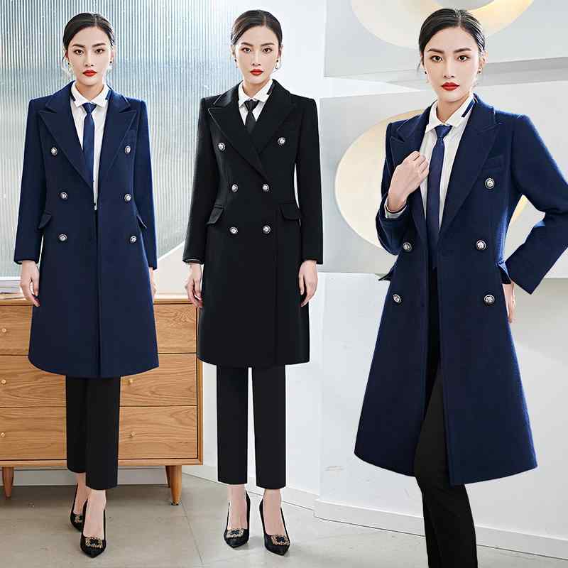 楽天市場】レディース ロングコート ウール混紡 ネイビーブルー 紺青